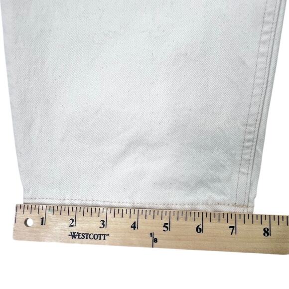 Everlane The Rigid Slouch Jeans Womens 32 Cream Button Fly Straight Leg Denim - Picture 10 of 12